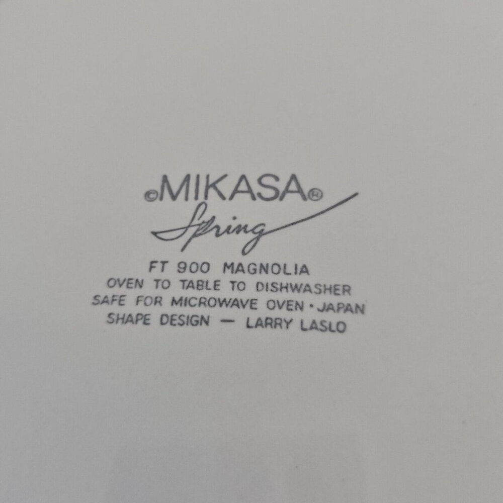 4 Mikasa Magnolia Salad Plate 8.5" white flower emboss Spring Line Larry Laslo - Picture 4 of 9
